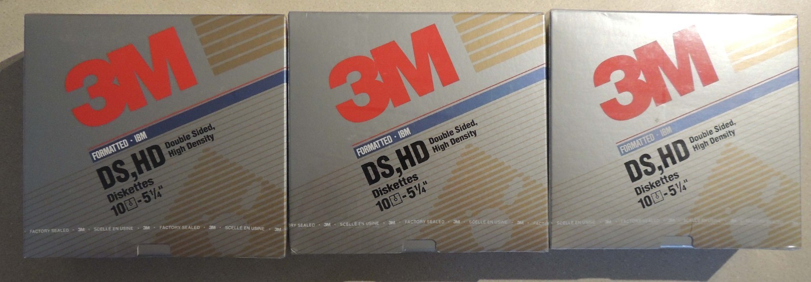 3x Pack of 10,3M DS,HD 5-1/4" Floppy Discs, Diskettes. Formatted IBM NEW, SEALED
