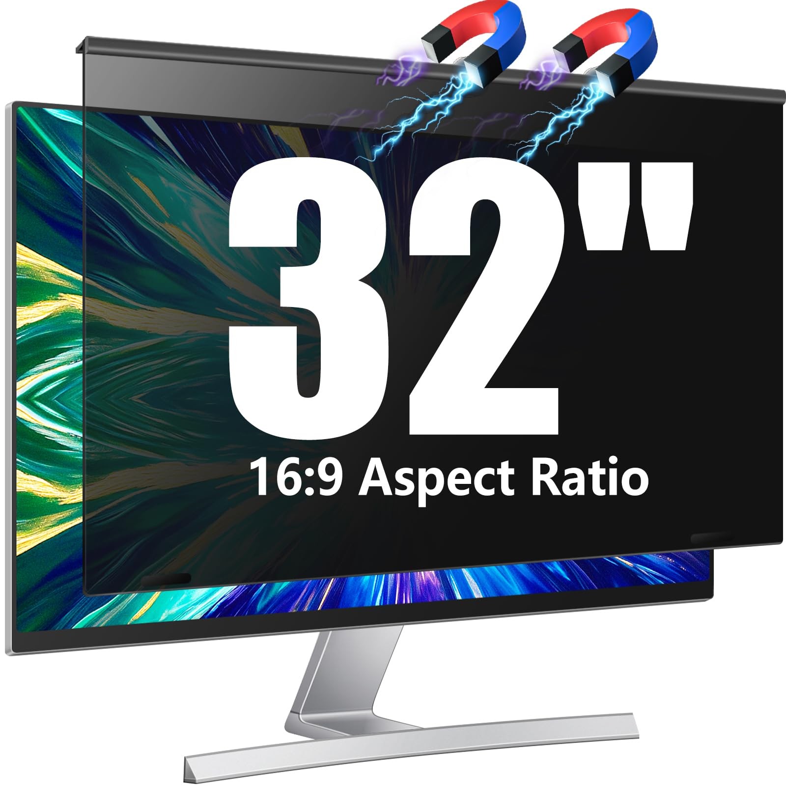 Magnetic 32 inch Privacy Screen for Computer Monitor 16:9 Widescreen Desktop ...
