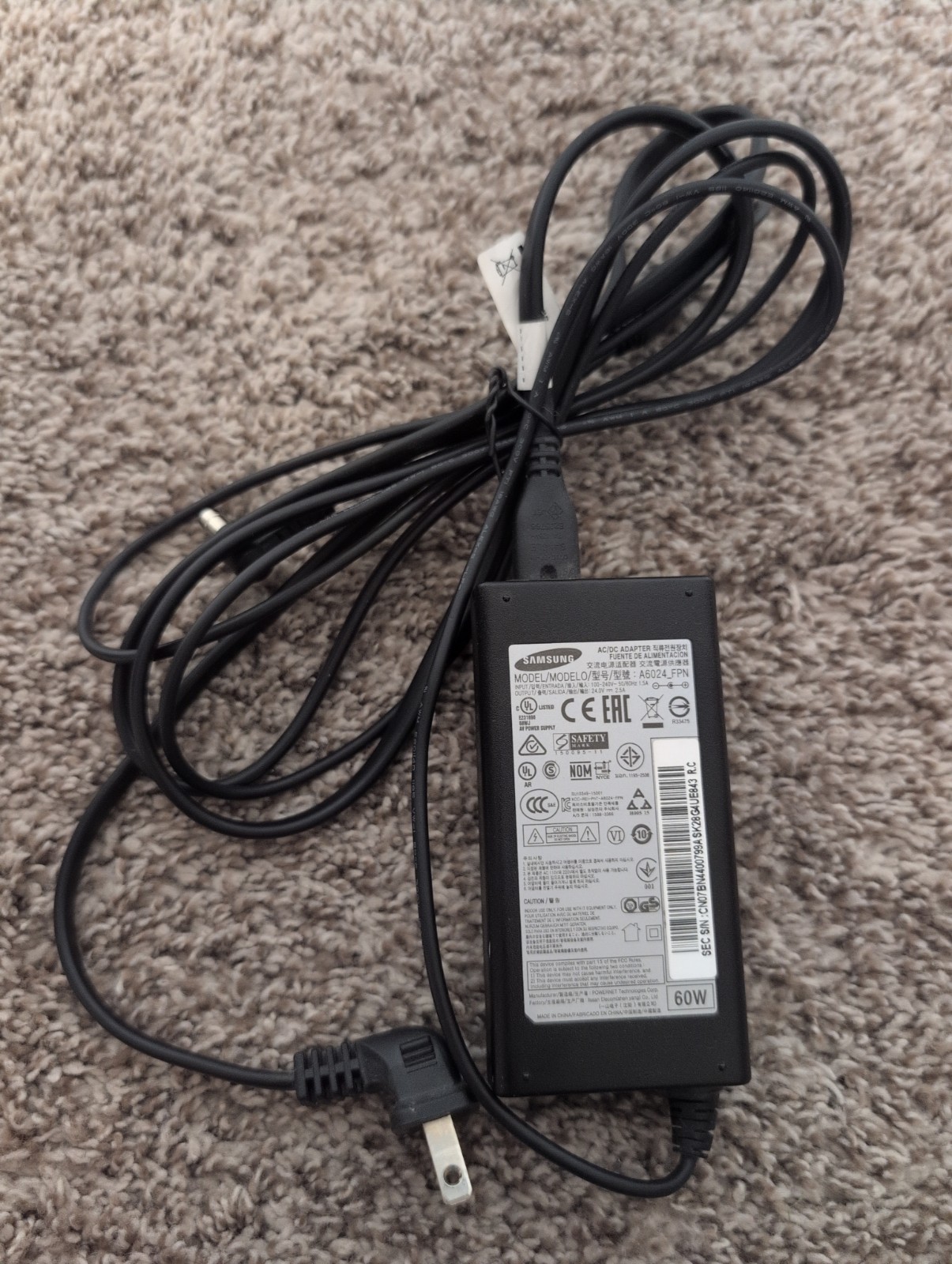 Genuine Samsung A6024_FPN 24V 2.5A 60W OEM Power Adapter Soundbar Monitor