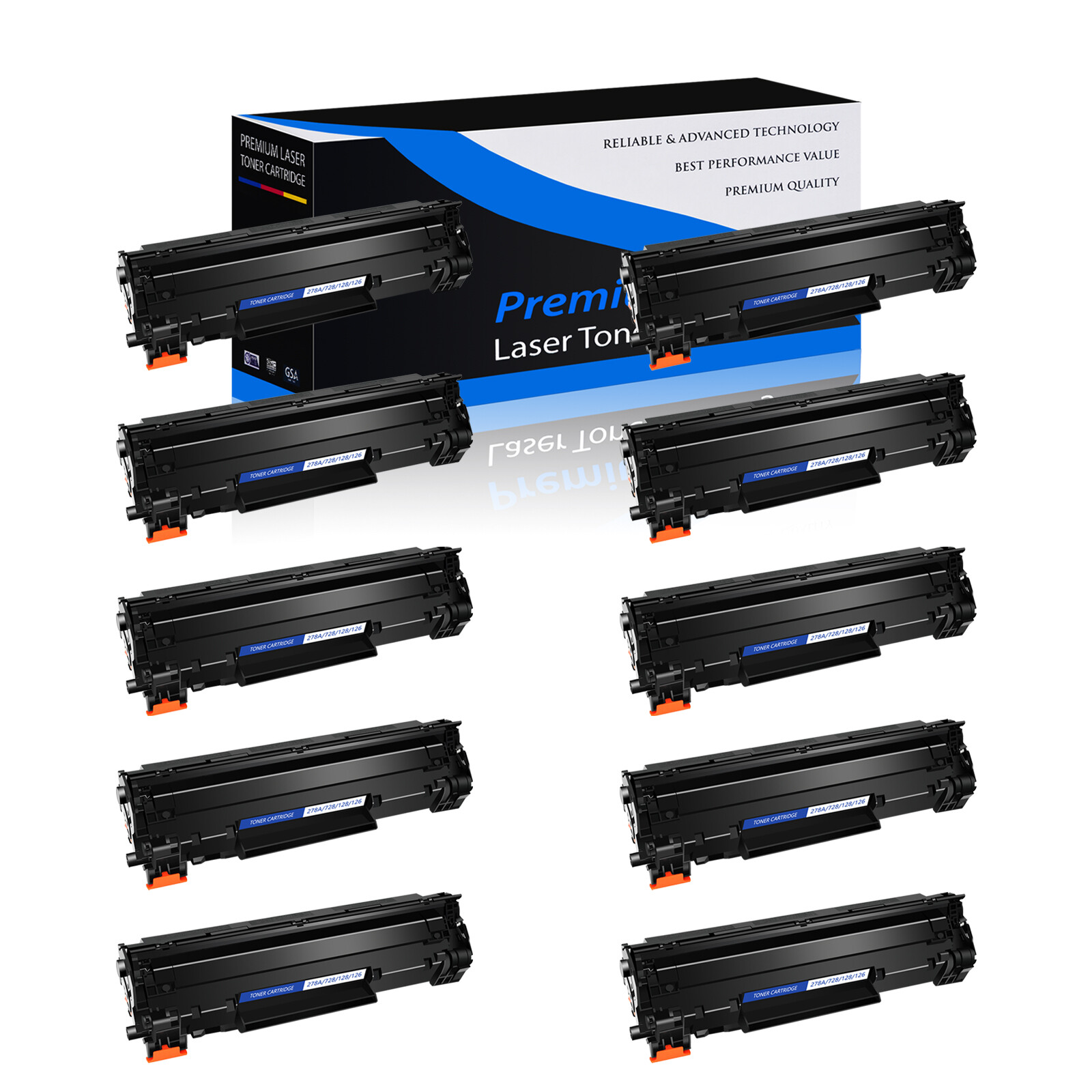 10PK Black CRG128 Toner  for Canon 128 3500B001AA ImageClass D530 D550 MF4770n