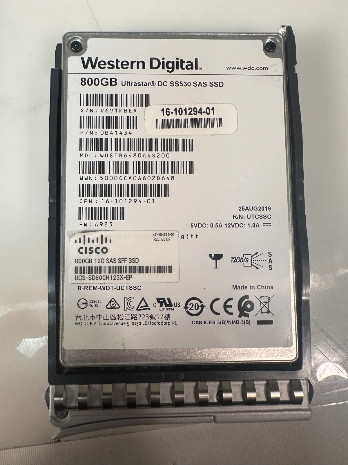 Cisco UCS-SD800h123X-EP 800GB SSD SAS 12G SAS 2.5" M5 ServerS HD