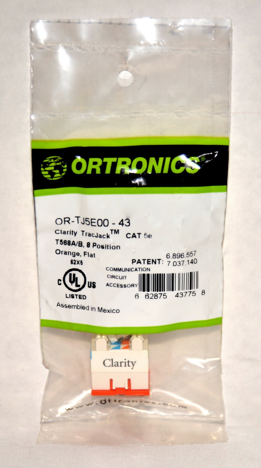 (LOT OF 14) ORTRONICS OR-TJ5E00-43 Clarity 5E TracJack T568A/B 8 Position – Oran