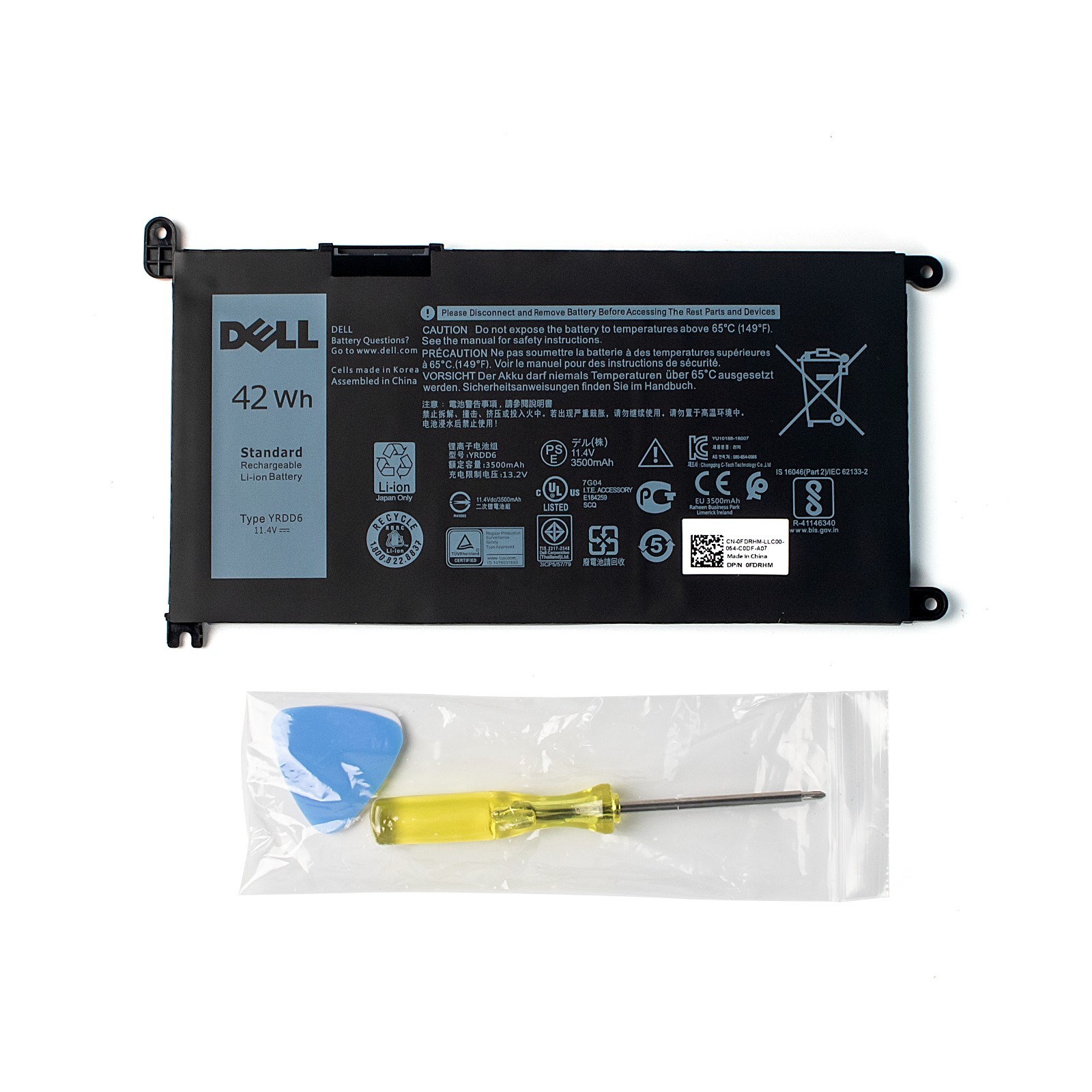 NEW Genuine 42WH 11.4V YRDD6 Dell Battery For Dell Inspiron 1VX1H VM732 FDRHM