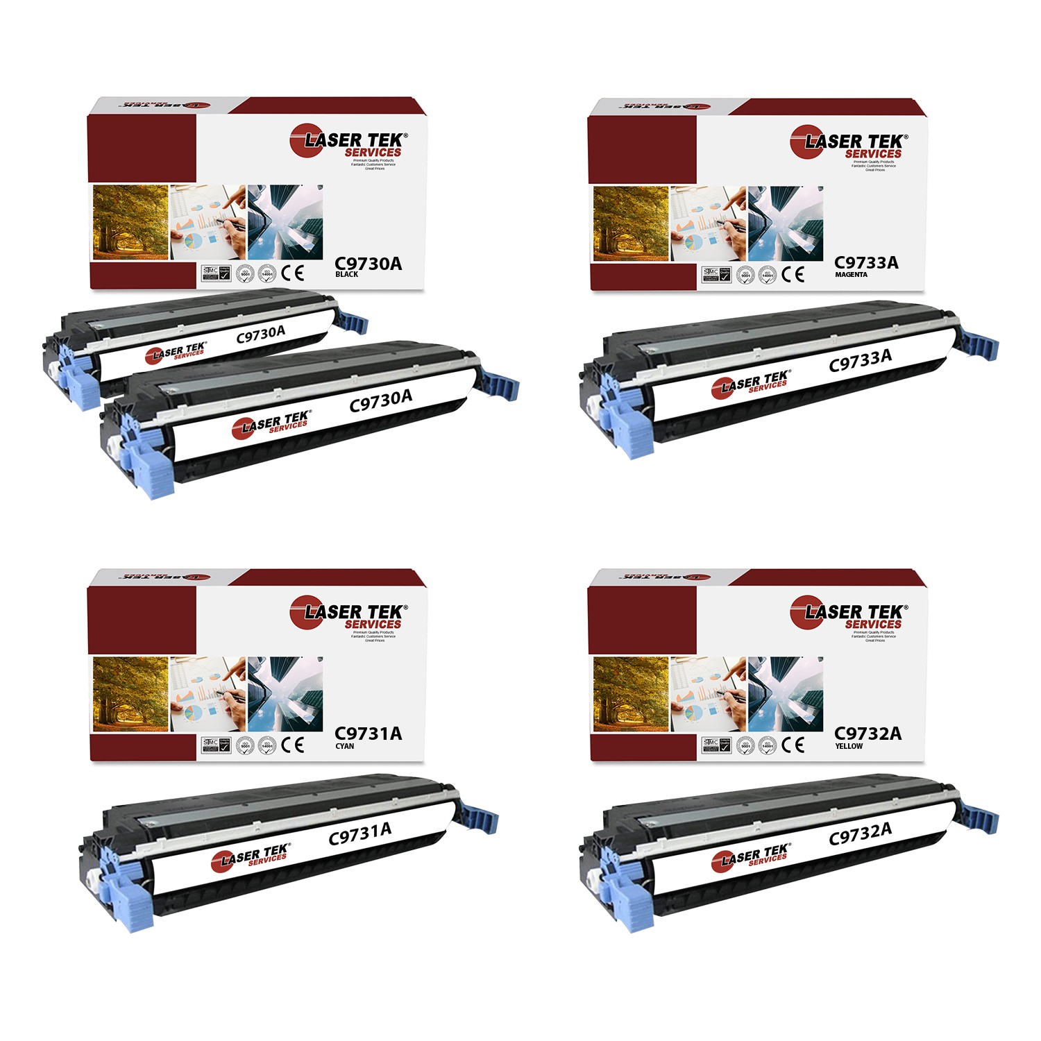 5Pk LTS 645A BCMY Compatible for HP LaserJet 5500 5500dn 5500n 5550 Toner