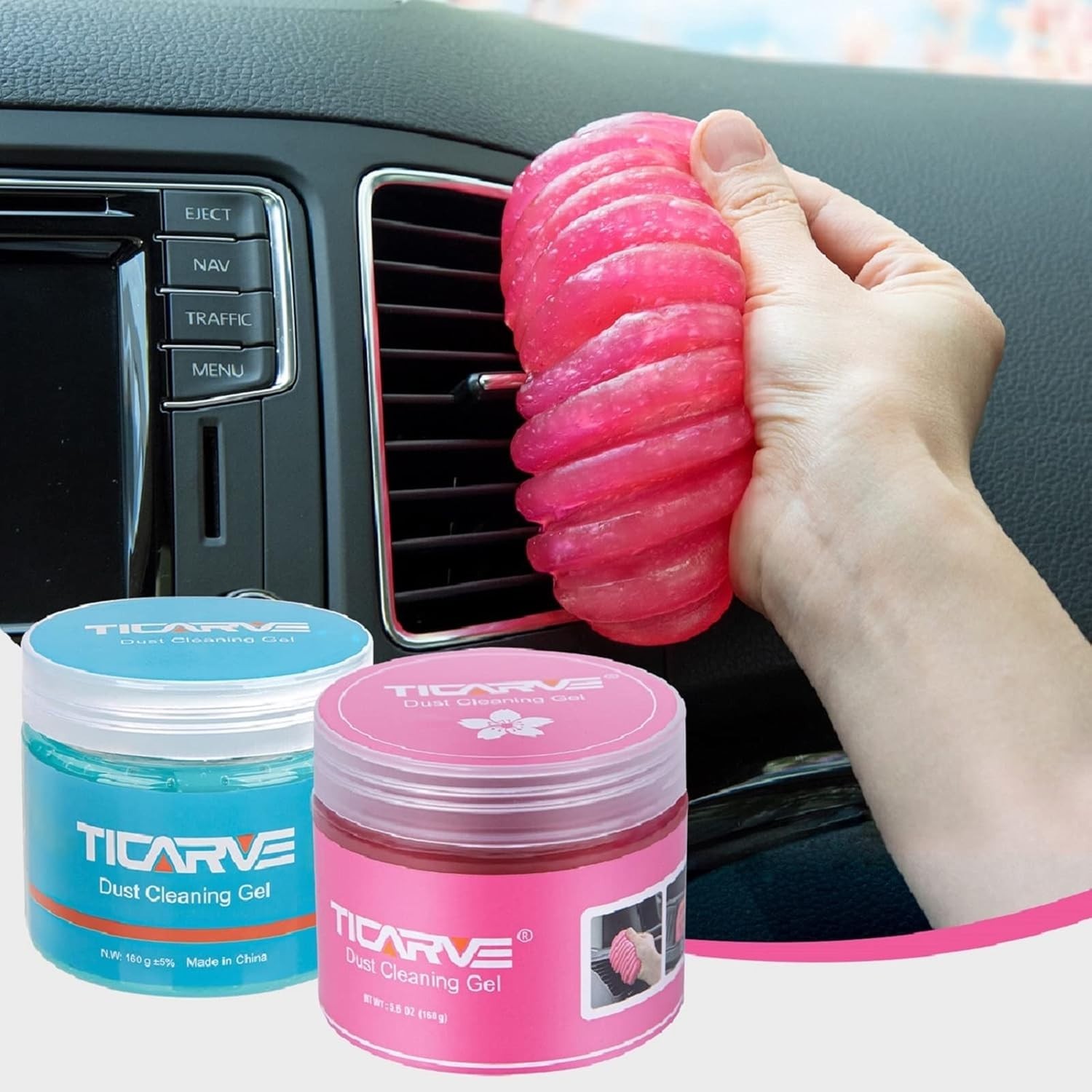TICARVE 2Pack Car Cleaning Gel Putty Auto Detail Slime Cleaner Keyboard Dust