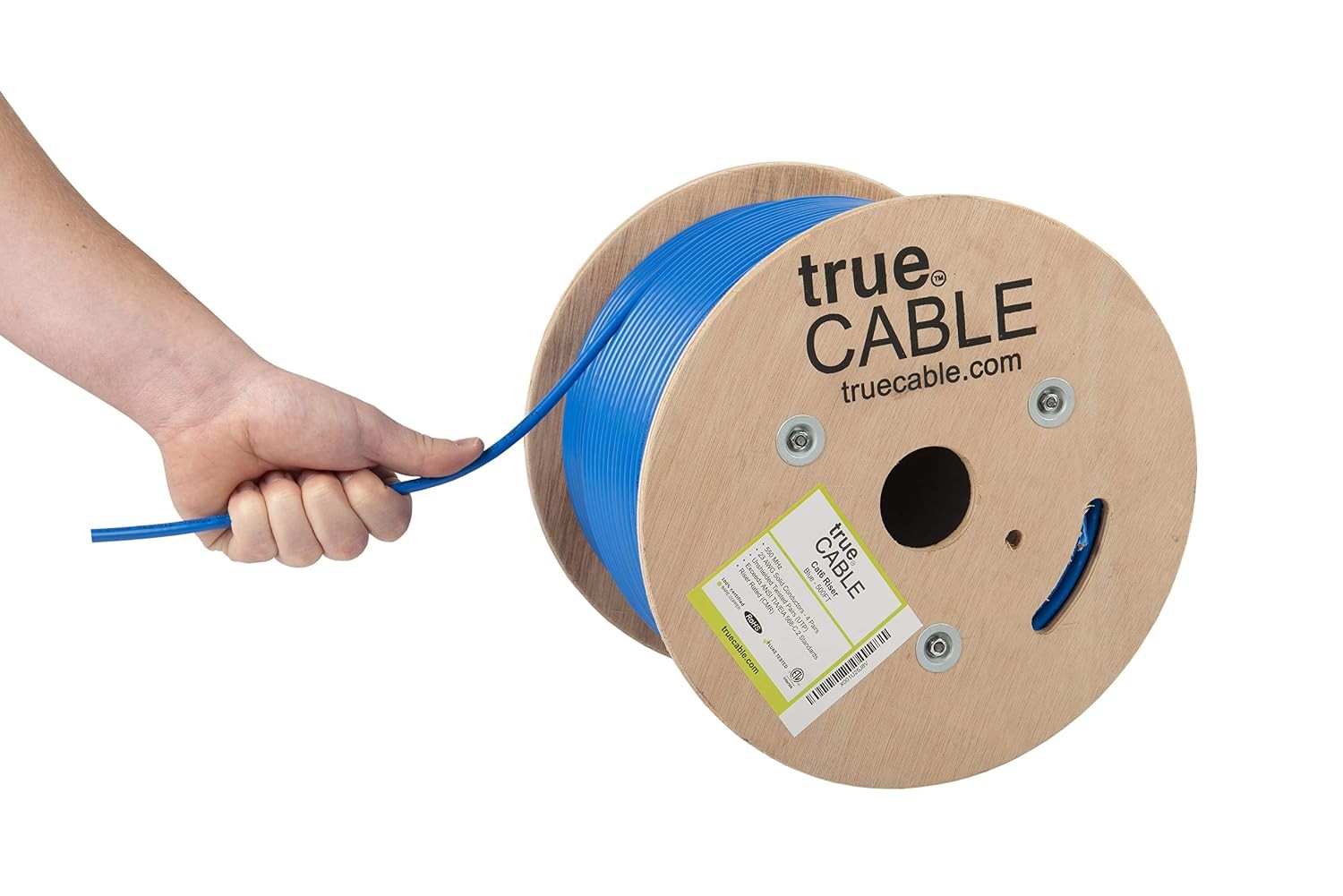 CMR Bulk Cable trueCABLE Cat6 500ft Blue 23AWG 550MHz Solid