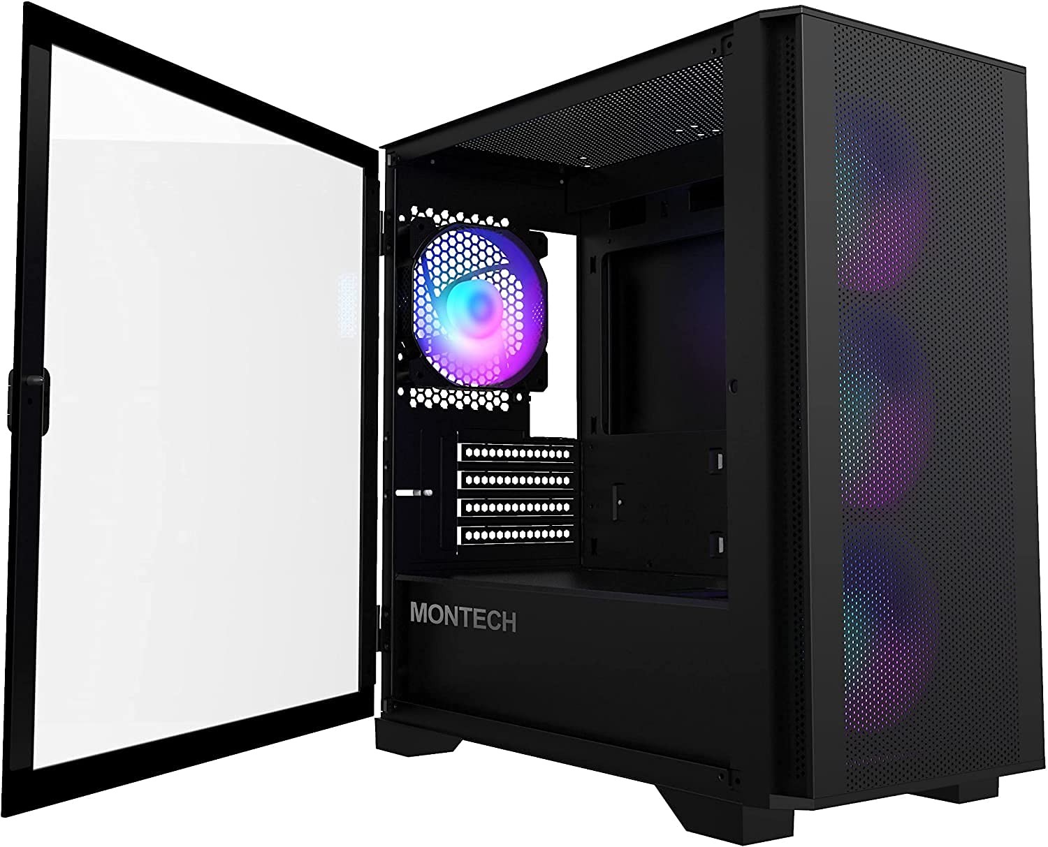 AIR 100 ARGB High Airflow MicroATX PC Case, 4 ARGB Fans, Black