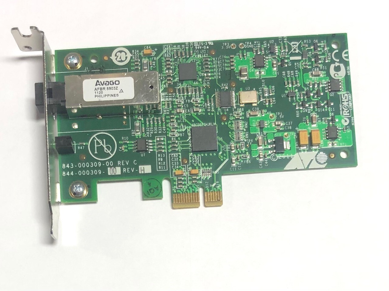 844-000309-00 ALLIED TELESIS AT-2711FX/MT Fiber Optic Network Card Low Profile