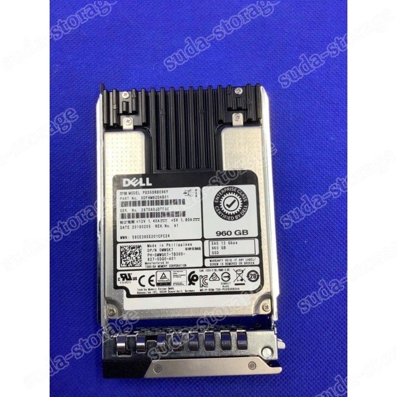 1PCS New Dell 960GB SAS 12Gbps RI 2.5''Enterprise SSD MWGK7 0MWGK7 PX05SRB096Y