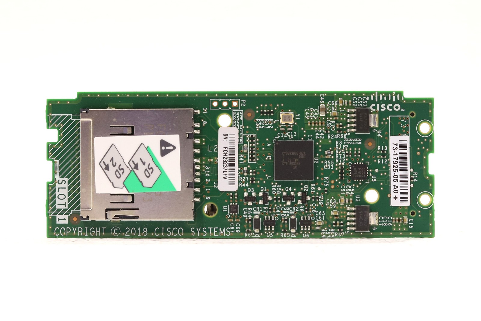 Cisco UCS M5 Series Dual SD Card Reader Modular Adapter Board P/N: 73-17925-05