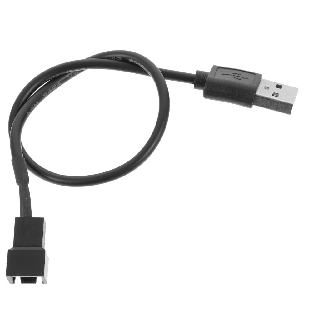 Versatile USB to 3 Pin Fan Cable Power Adapter for Pc Fans PVC Black