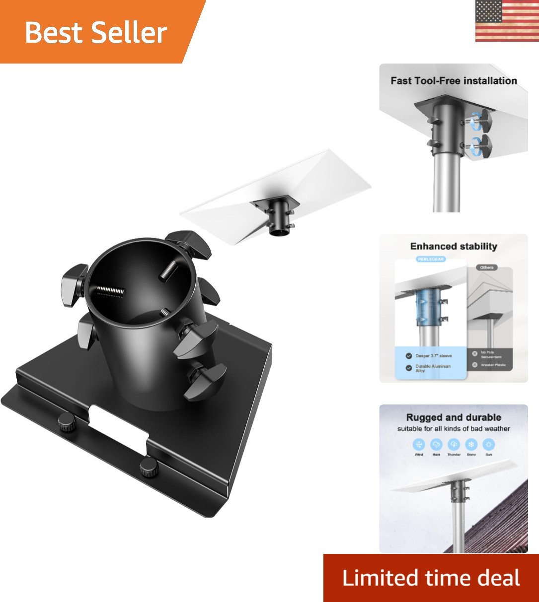 Versatile Pipe Adapter for Starlink Gen 3/4/4X - Fits Most Poles Securely