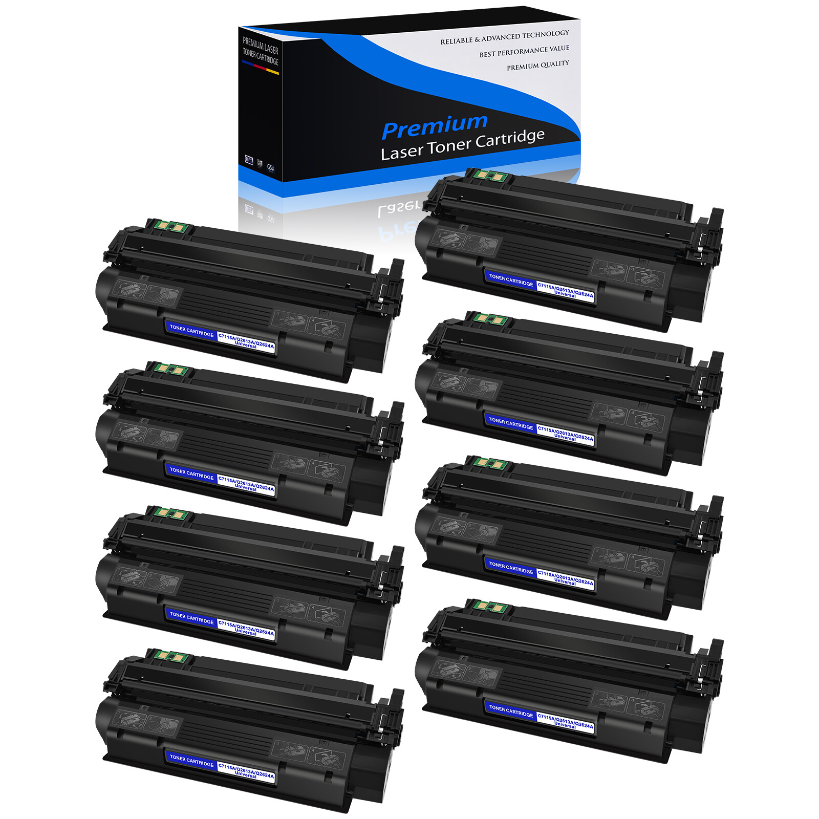 8PK for HP C7115A 15A Black Toner Cartridge LaserJet 1220 1220se 3300 3310 3320n