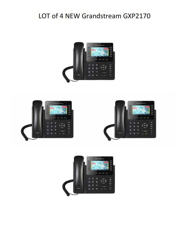 LOT of 4 New Grandstream GXP2170 12 Line  w/ Color Display -  