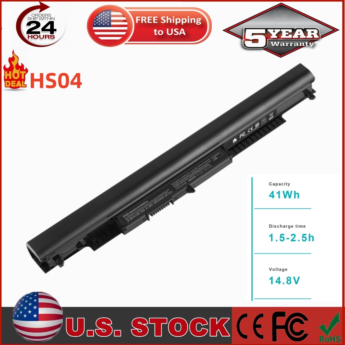 BATTERY For HP 15-AC 15-AF 17-Y SERIES 807957-001 HSTNN-LB6V HS04 707956-001