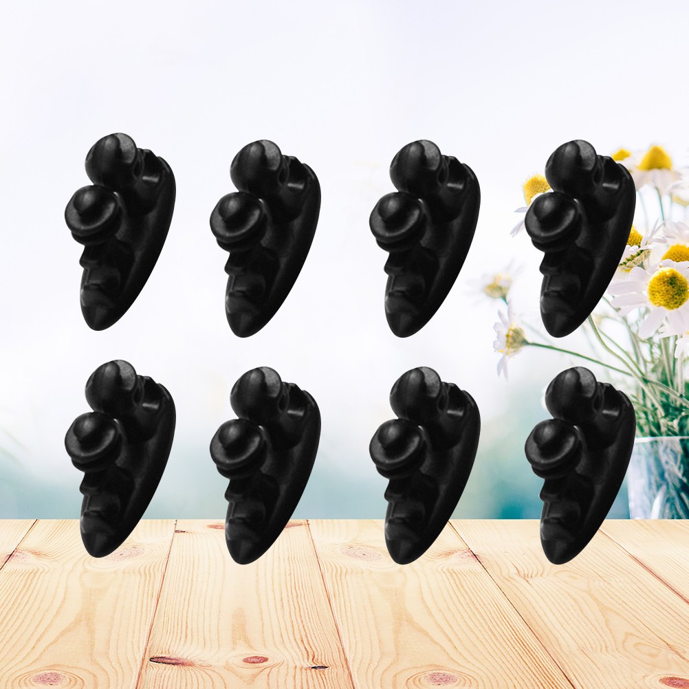 8Pcs Reusable Cord Organizer Clips Adjustable Cable Management Black