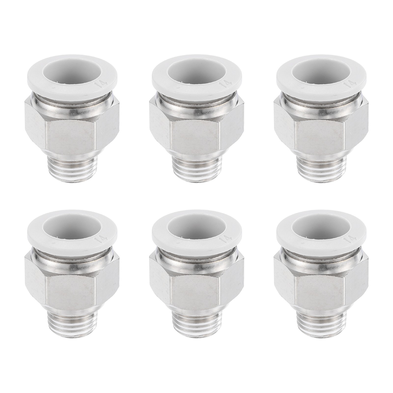 6Pcs Pneumatic Fitting,14mm Tube OD x 1/4" NPT Push to Connect Pneumatic Fitting