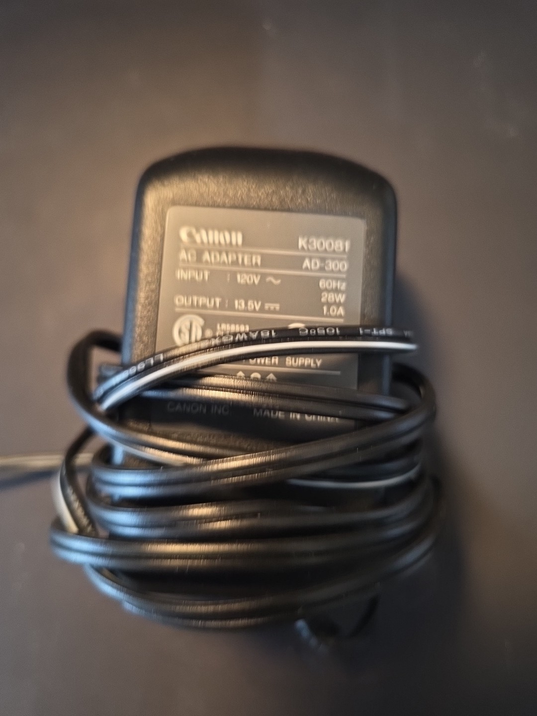 CANON K30081 AC Adapter Printer Power Supply 13.5V 1.0A Cable AU - Working Condi