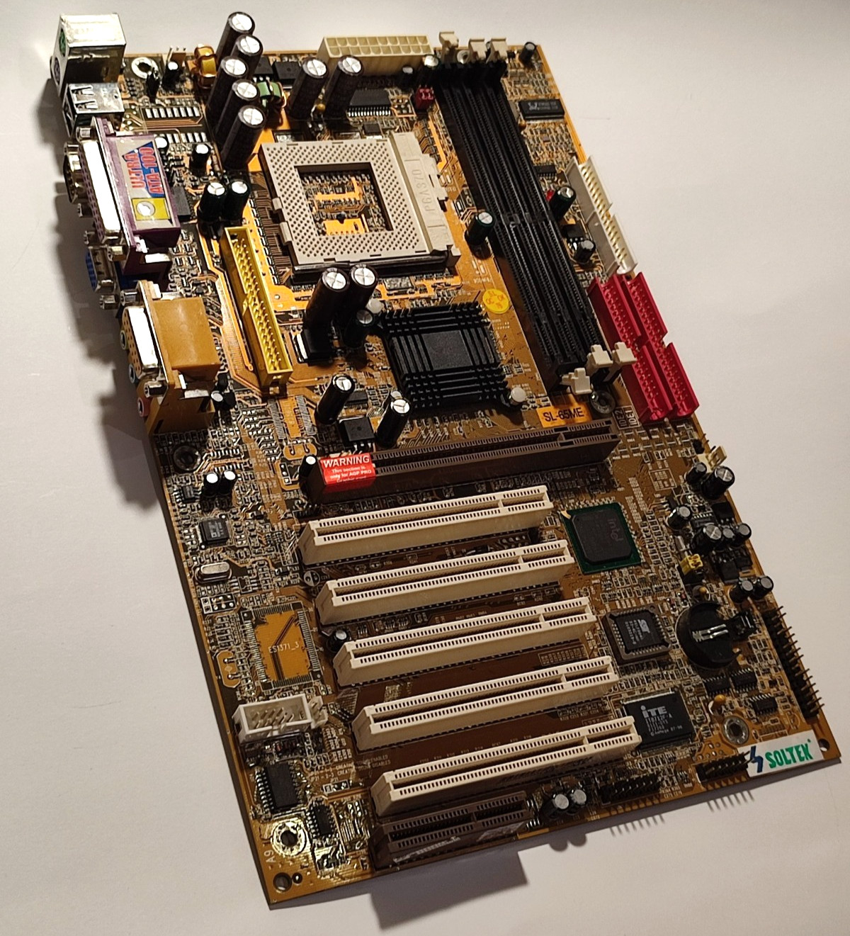 Soltek SL-65ME Socket 370 Motherboard AGP Pro 5xPCI SDRAM Intel i815 TESTED