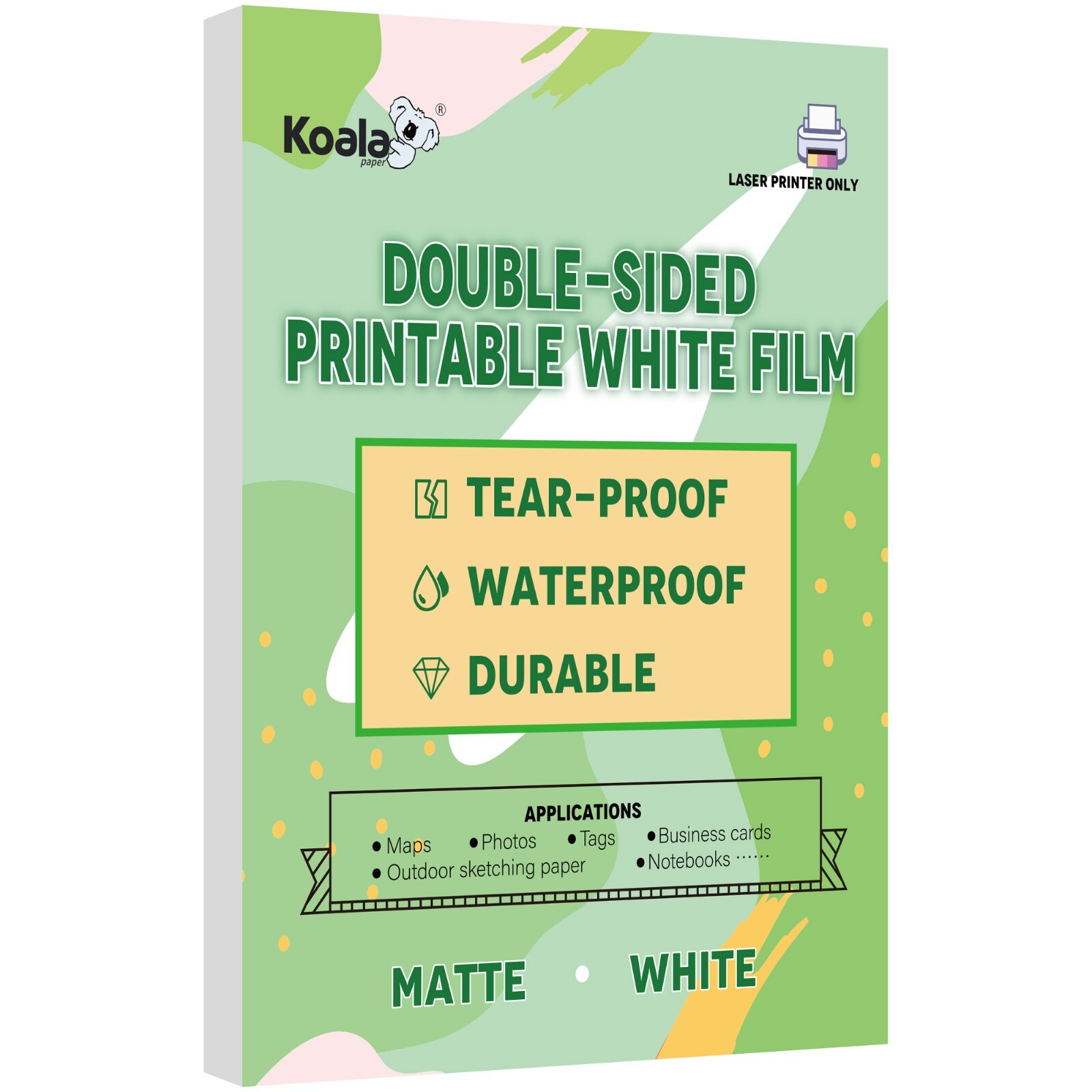 Lot Koala Waterproof Laser Printer Paper 8.5x11 11x17 Double Sided Matte 25-100