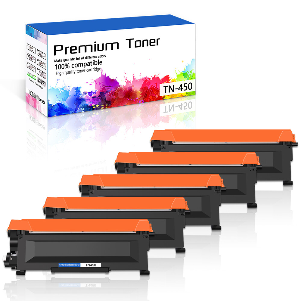 5PK TN450 Toner Cartridge for Brother HL-2240D 2250DN MFC-7240 7290 7360 7365DN