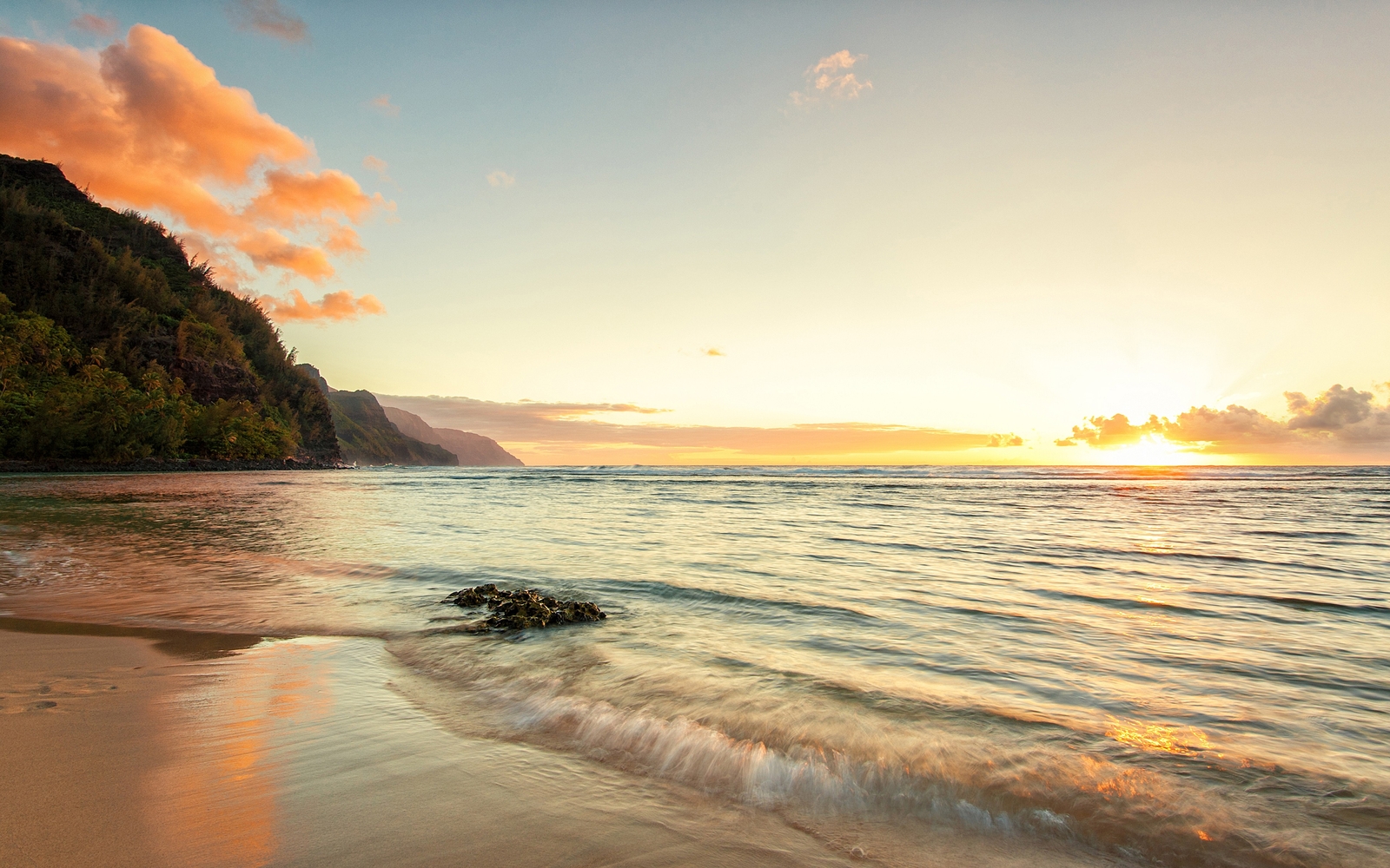 Landscape coast sea beach sunrise horizon nature Custom Gaming Mat Desk
