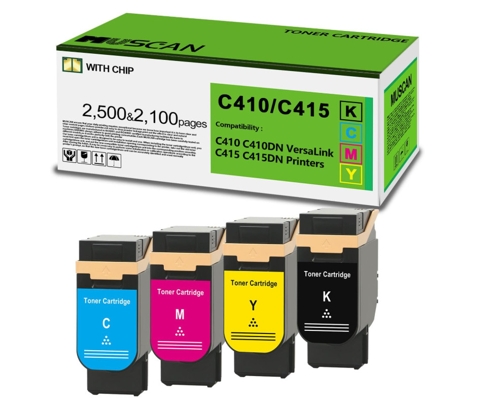 C410 C415 Toner Cartridge 4 Pack Replacement for C410DN C415DN VersaLink Printer