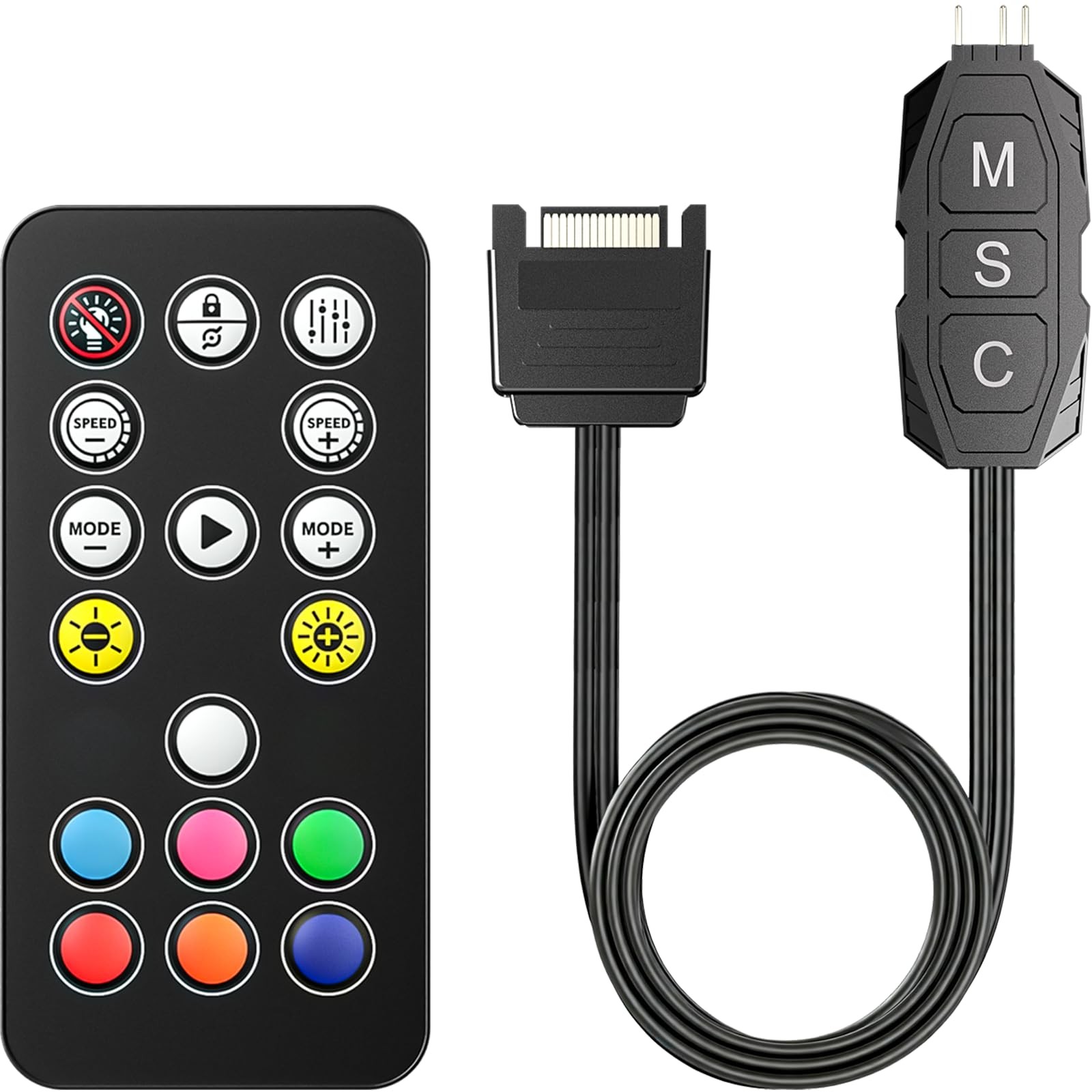 ARGB Controller Kit with 17 Key Remote Control, Mini RGB PC Fans Controller K...