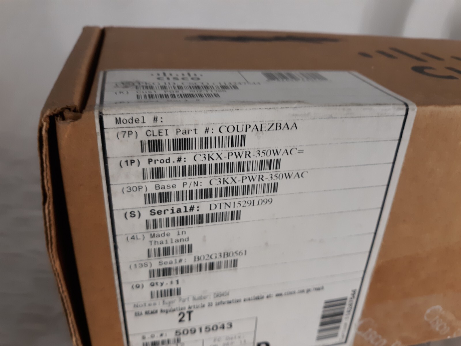 Cisco C3KX-PWR-350WAC Power Supply NEW *SEALED*