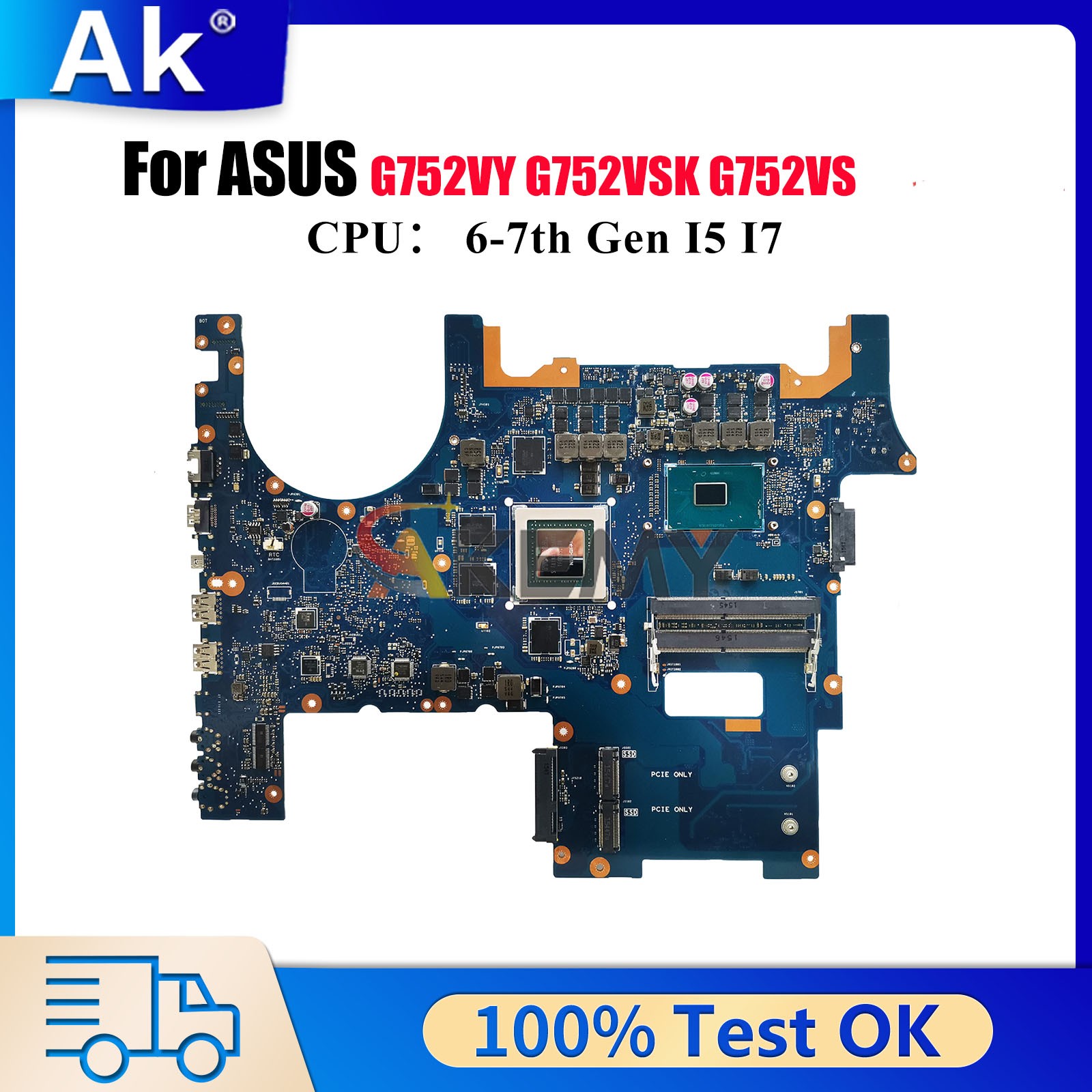 G752VY Motherboard For ASUS G752VSK GL752VW G752VS GL752VL Mainboard W/CPU