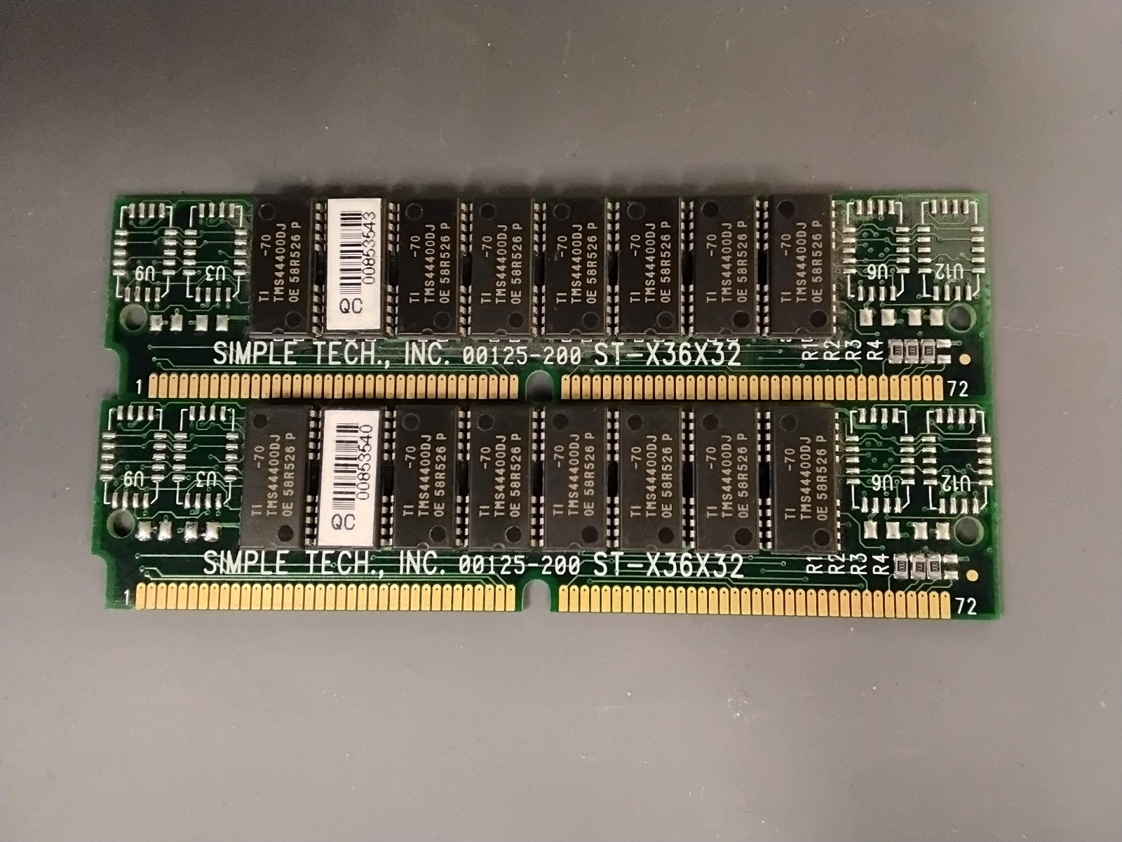 Vintage Simpletech Ram 2x 16Mb 72 pin 00125 200 ST-X36X32 C02262026H