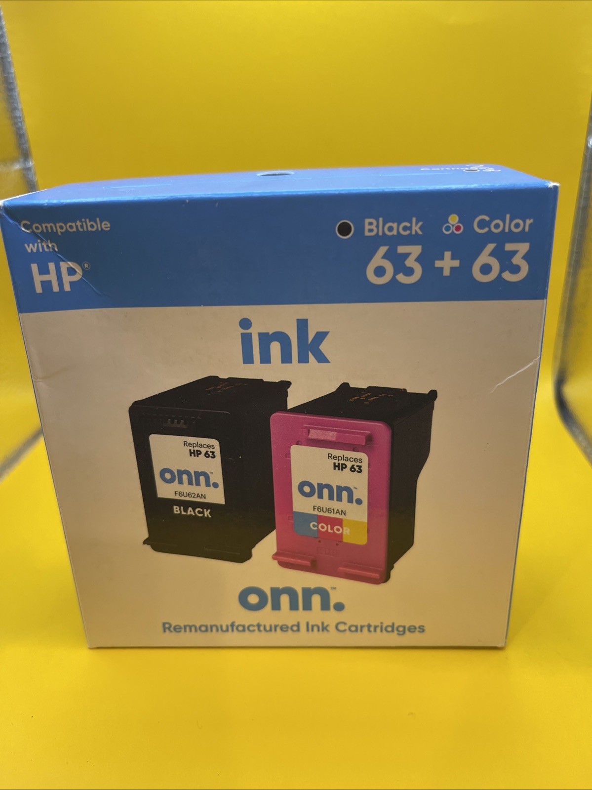 onn. Compatible with HP 63 Black  +63 Color Ink Cartridges 2 Pack  New Exp 04/25