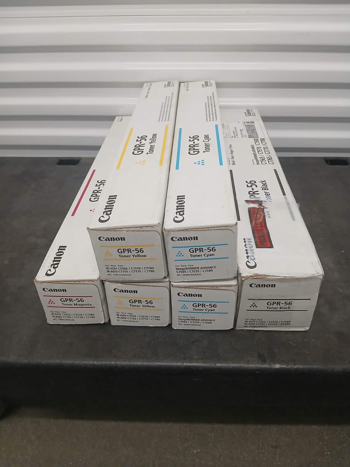 Set of 4 Canon GPR-56 Toner Cartridge  2Cyan,1Magenta,2Yellow & 1Black Total 6