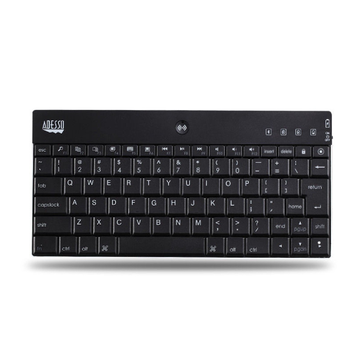 Adesso WKB‑1000BA Bluetooth 3.0 Aluminum Mini Keyboard with Rechargeable Battery