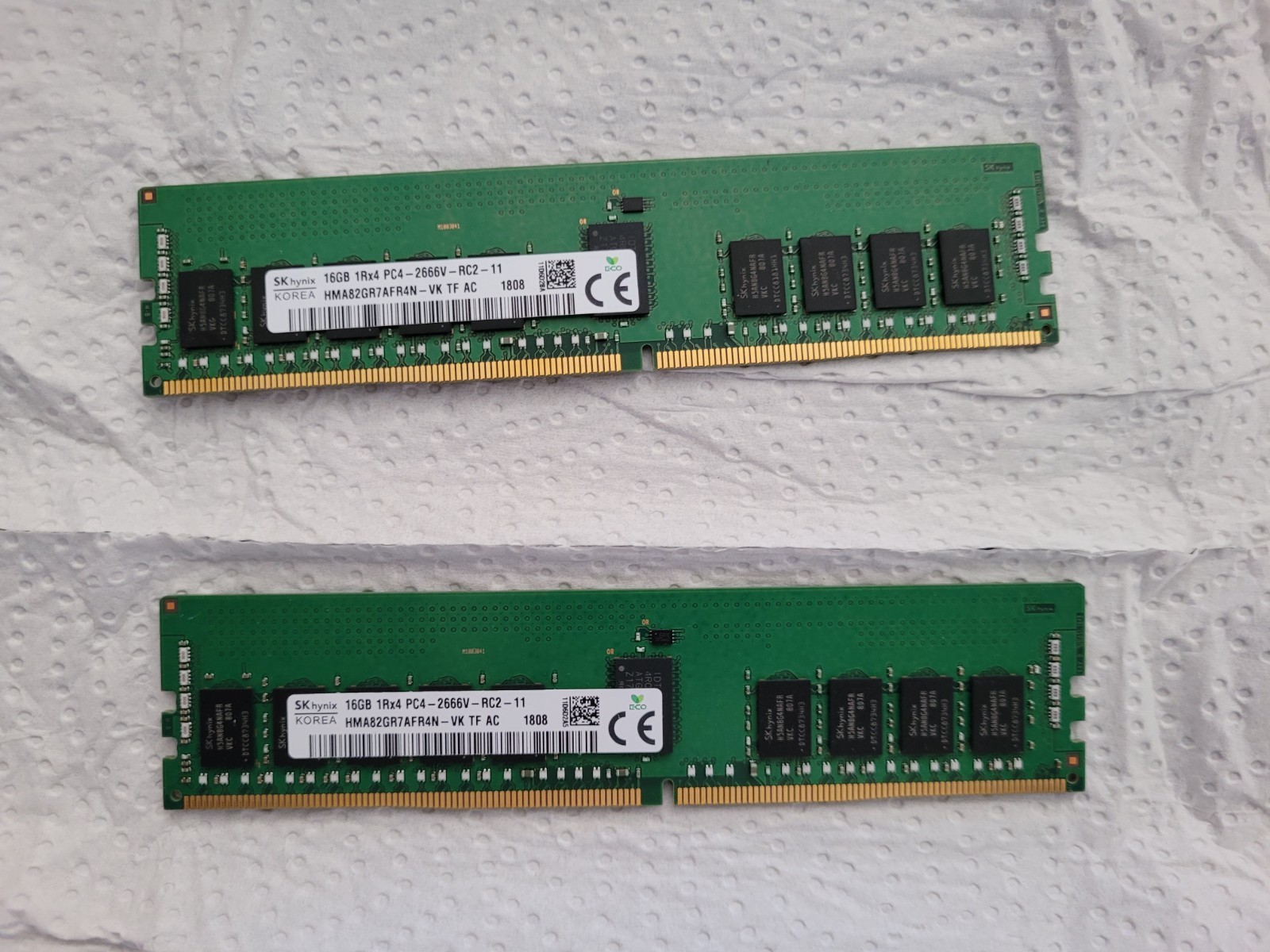32GB - HP SKhynix 2x16GB 1Rx4 PC4-2666V-RC2 DDR4 RAM HMA82GR7AFR4N-VK 840757-091