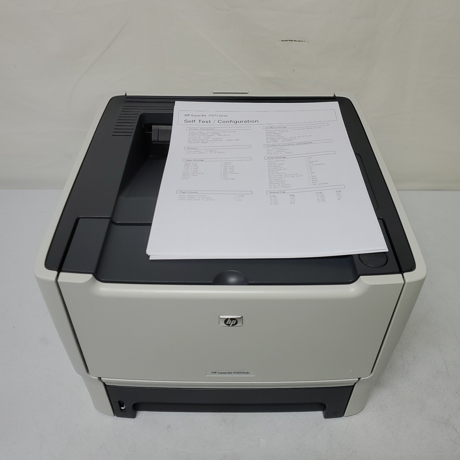 HP LaserJet P2015dn Mono Printer 14K Pgs SERVICED Network USB