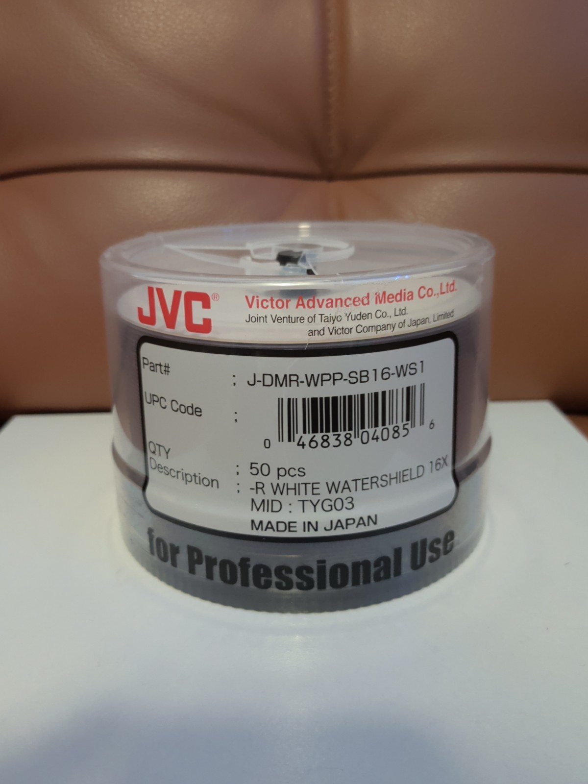 50 Pack JVC (made in Japan) Watershield & Glossy White Inkjet Hub 16X DVD-R's