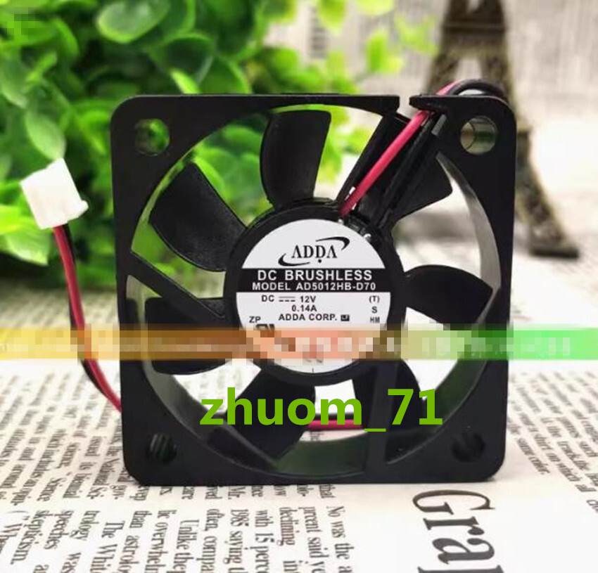 1PC ADDA AD5012HB-D70 5015 5CM 12V 0.14A Double ball DC fan