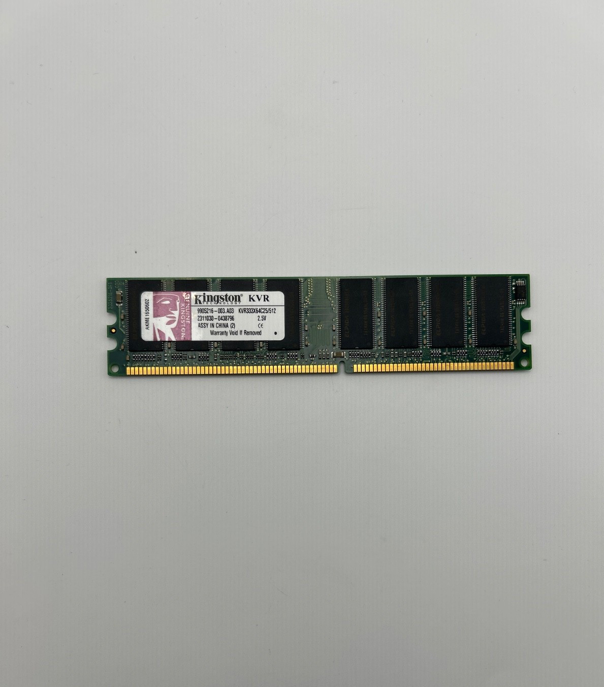 Kingston 512MB DDR-333 Desktop RAM PC2700 KVR333X64C25/512