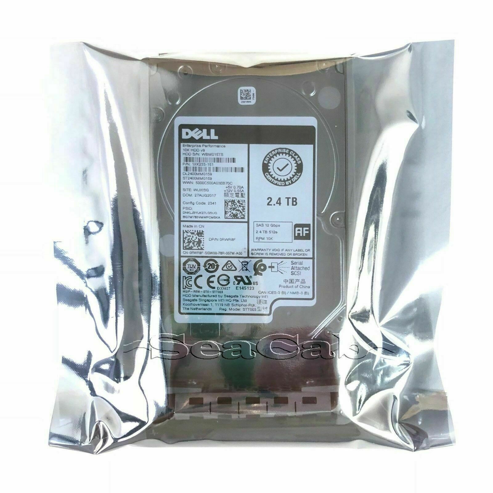 New Dell RWR8F 2.4TB 10K RPM SAS 2.5" 12G ST2400MM0159 HDD Hard Disk Drive