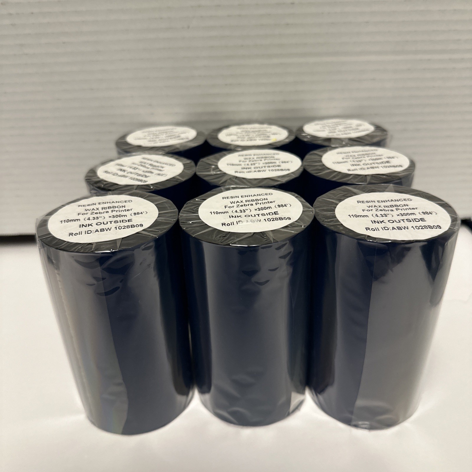 9 Pcs Wax Resin Enhanced Thermal Transfer Ribbon Zebra P4.33" x 984' 110 X 300mm