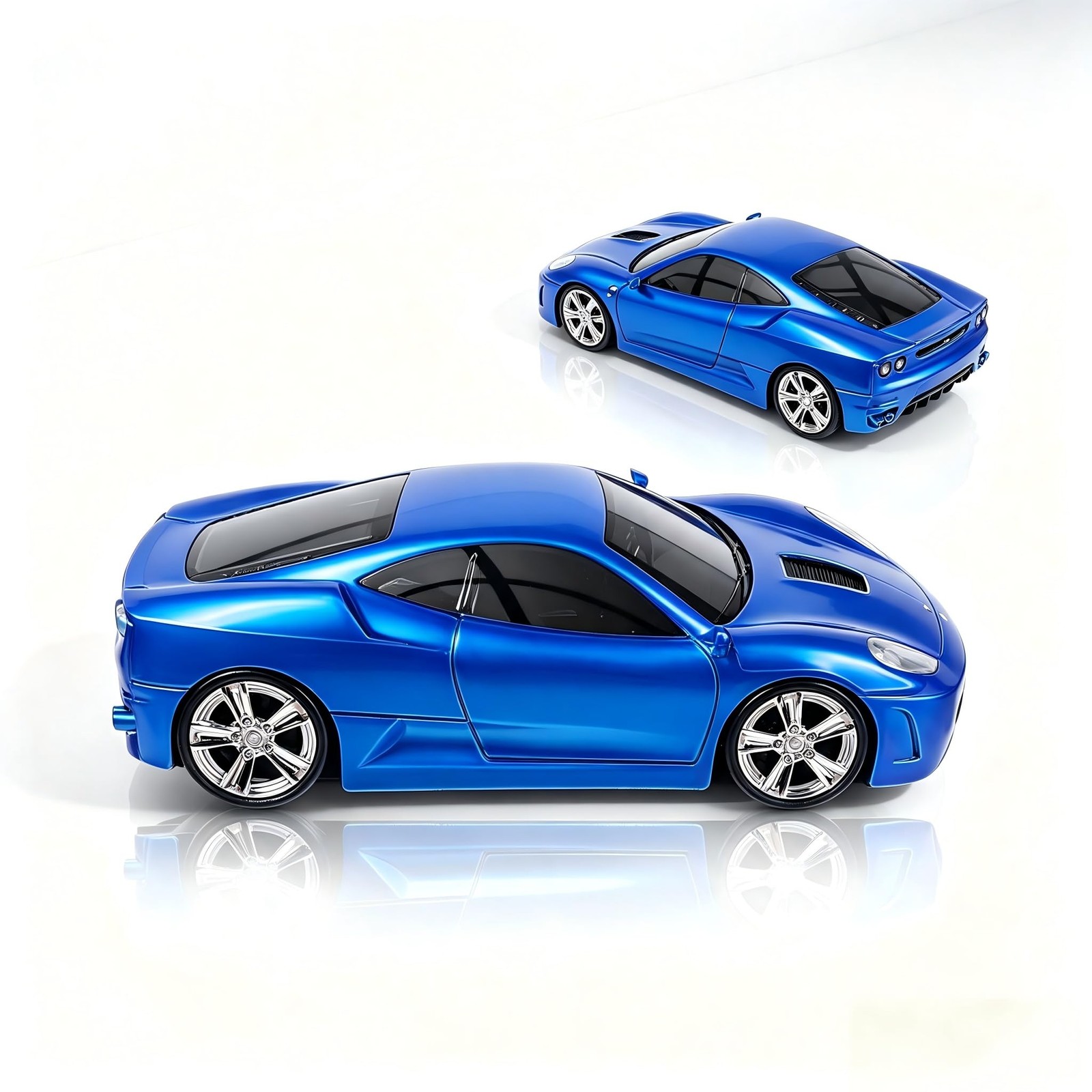 2.4GHz Cool Sport Car Shape Wireless Optical Mouse USB Receiver 1600 DPI Blue