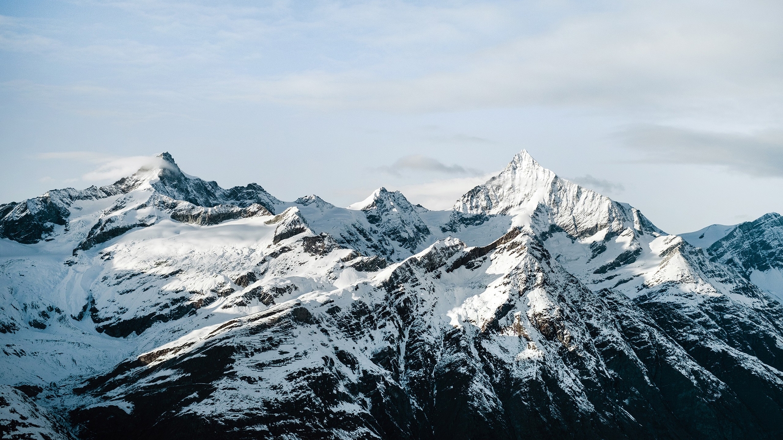 Landscape mountains snow snowy peak rocks nature clouds Custom Gaming Mat Desk