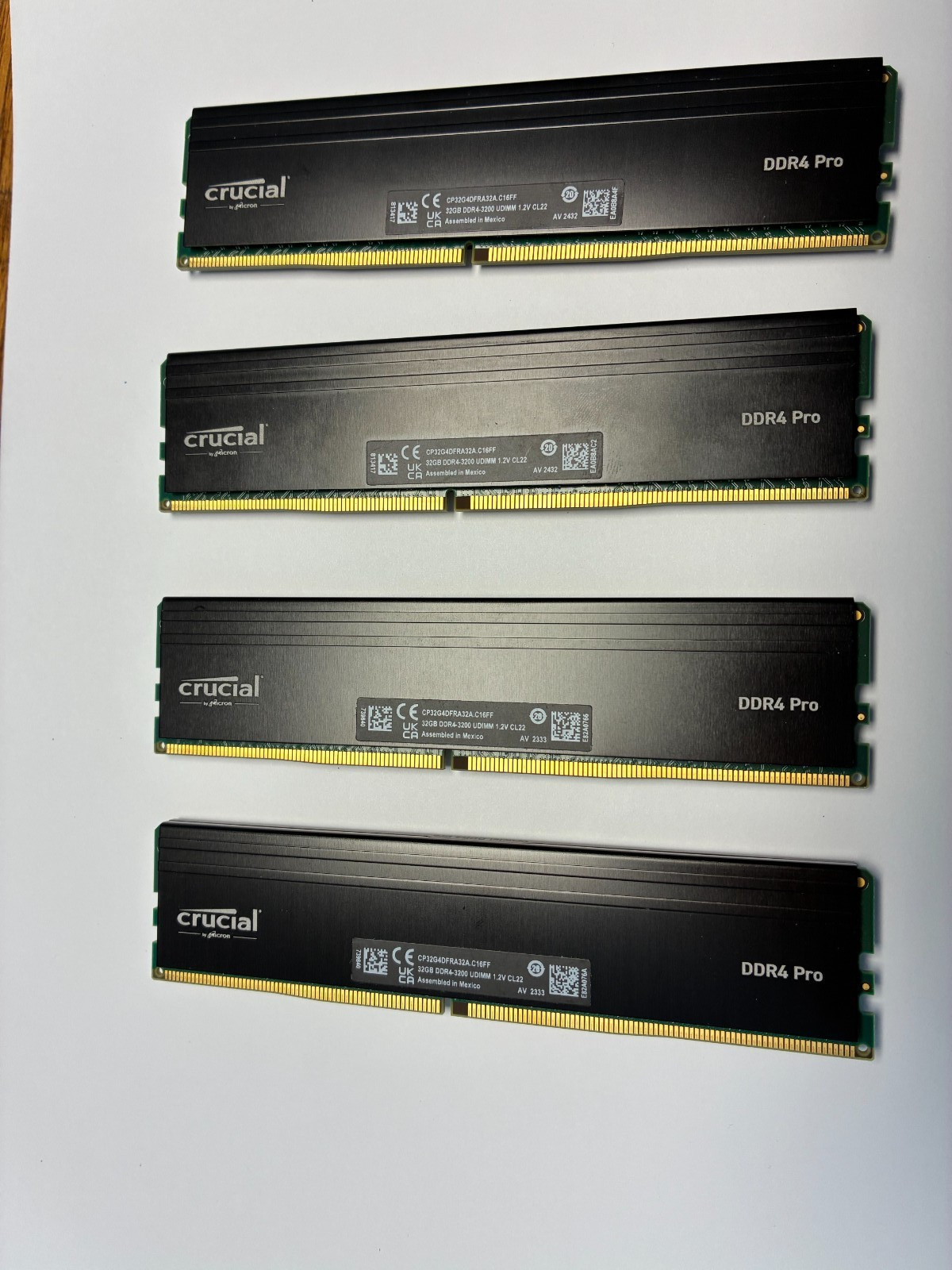 128 gb ddr4 ram 3200 mhz (32x4)-Sold after switching my motherboard