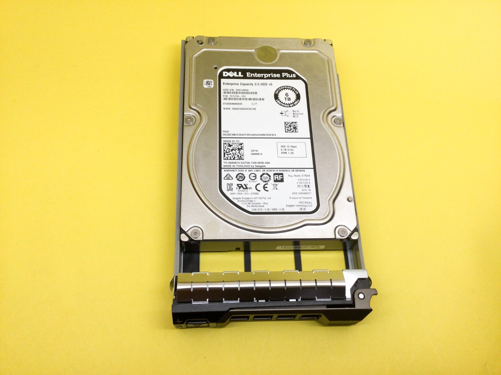 MM81X Dell 6TB 7.2K SAS 12Gb/s 3.5in HDD 0MM81X ST6000NM0095