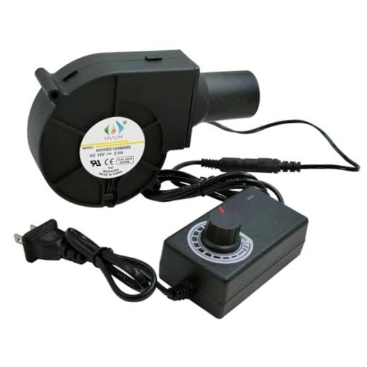 HVVH Dual Ball 12V 6000RPM 110CFM Multifunctional Variable Speed Fan DC5521