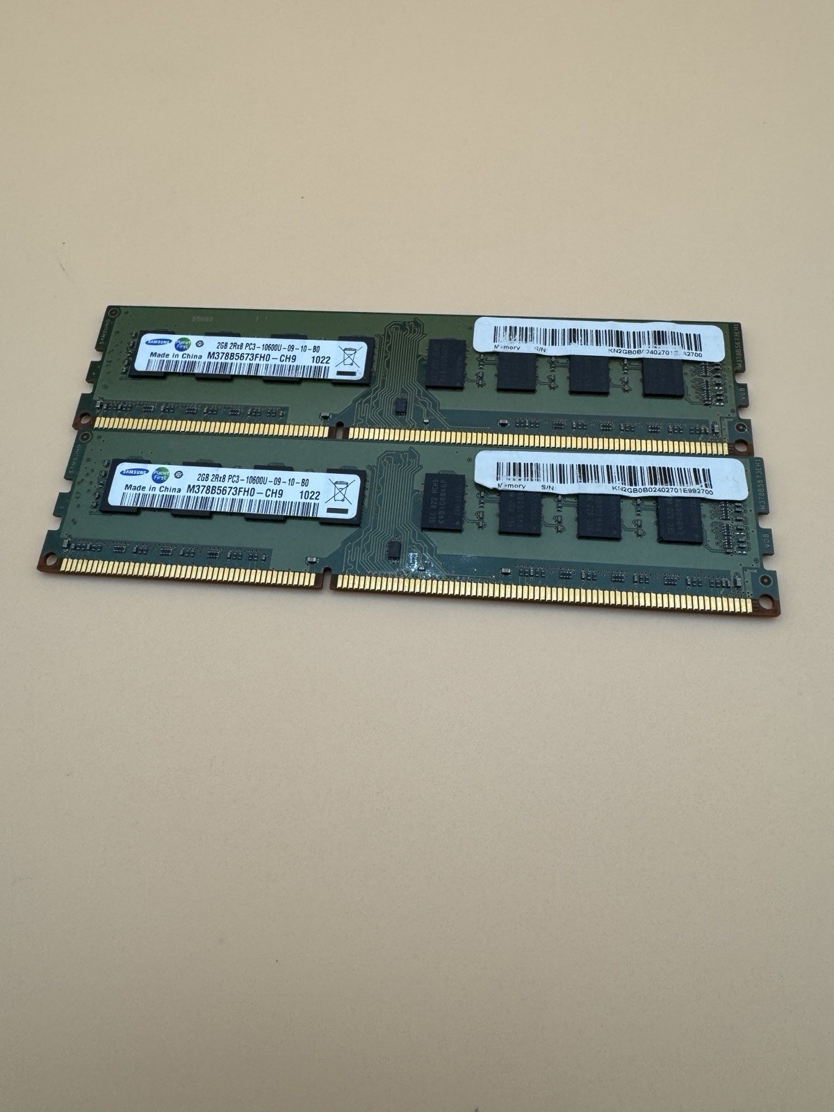 Samsung 4GB 2x2GB DDR3 1333MHz PC3-10600U Desktop RAM M378B5673FH0-CH9