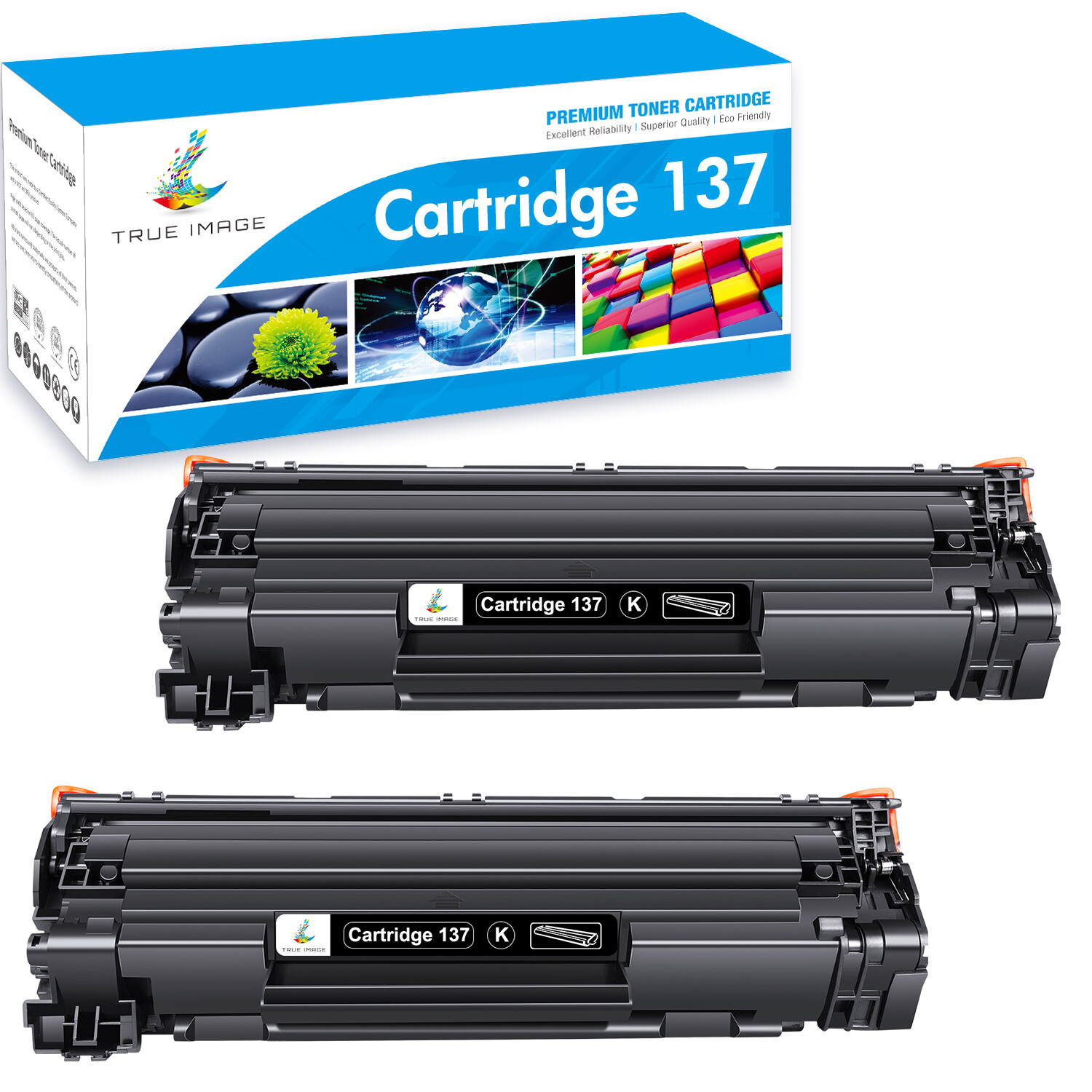 2PK CRG137 9435B001 BK Toner Cartridge for Canon 137 ImageClass MF224dw 