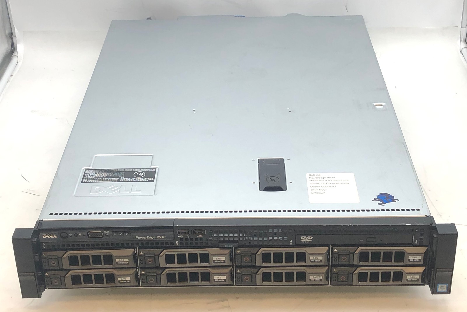 Dell PowerEdge R530 Server 2x Xeon E5-2620 v4 2.1GHz 64GB H730 Mini, DVD NO HDD