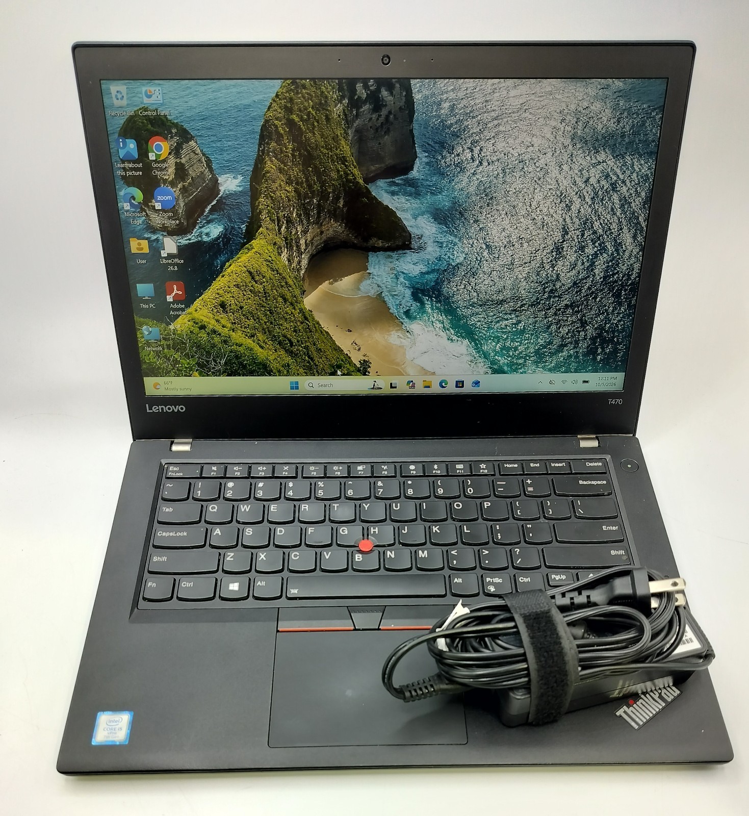 Lenovo ThinkPad T470 14" i5-7300U 16GB 256GB NVMe SSD Laptop Win 11 Pro Read